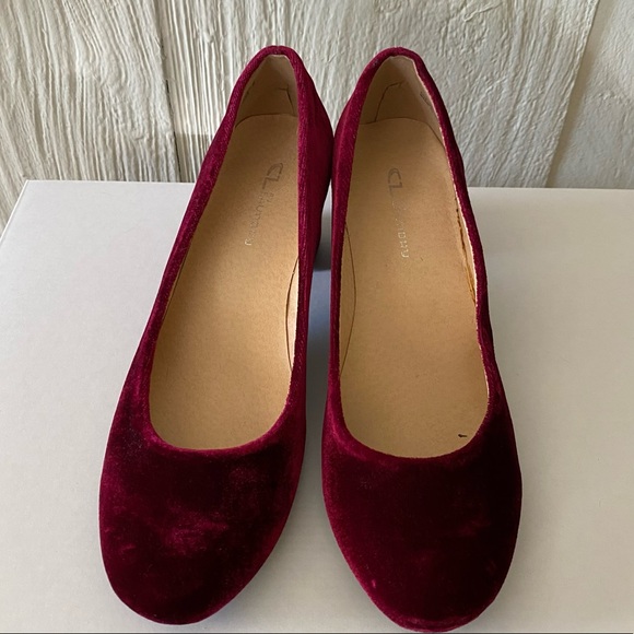 CL by Laundry Velvet Wine Block Heels Round Toe 7M - Picture 9 of 16